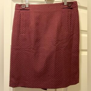 Ann Taylor Textured Maroon Pencil Skirt